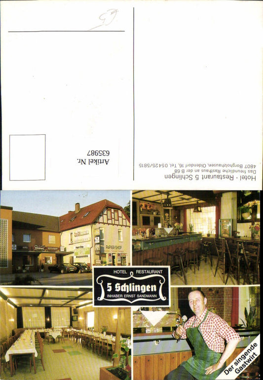 635987,Mehrbild Ak Borgholzhausen Hotel Restaurant 5 Schlingen