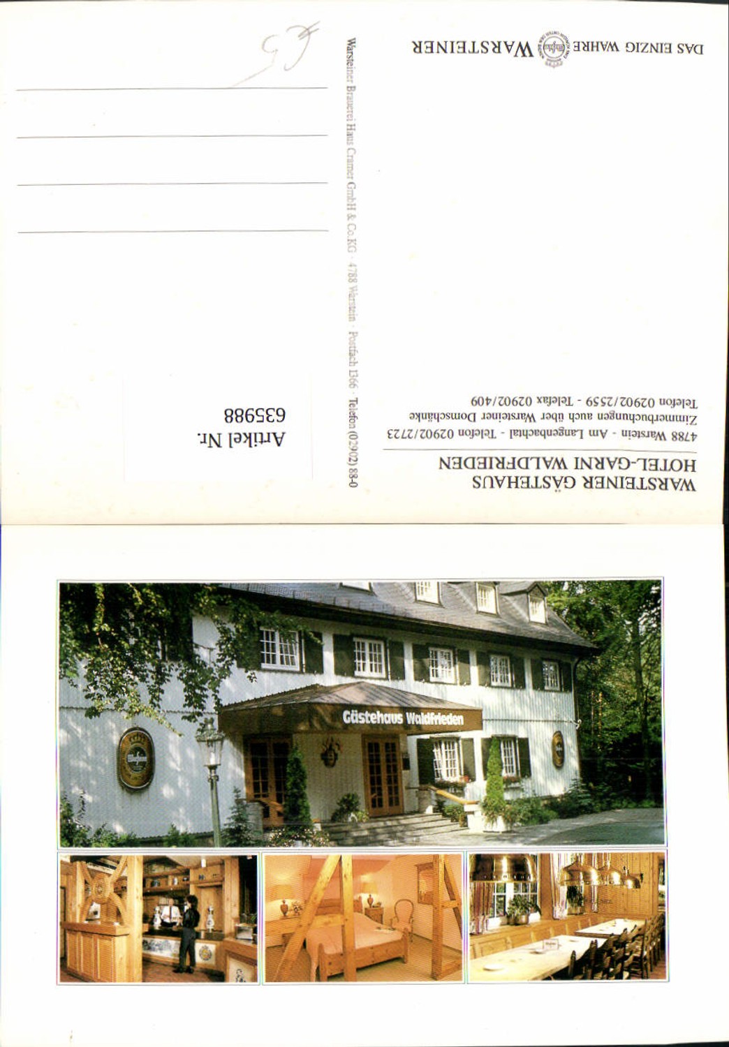 635988,Mehrbild Ak Warstein Warsteiner Gästehaus Hotel-Garni Waldfrieden