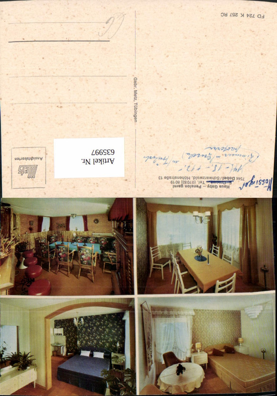 635997,Mehrbild Ak Dobel Schwarzwald Haus Gaby Pension garni