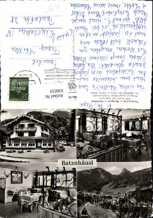 636010,Mehrbild Ak Kreuth b. Tegernsee Gasthof Cafe Batznhäusl