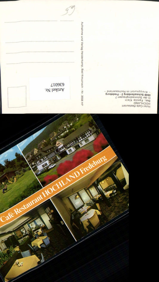 636017,Schmallenberg Fredeburg Hotel Cafe Hochland
