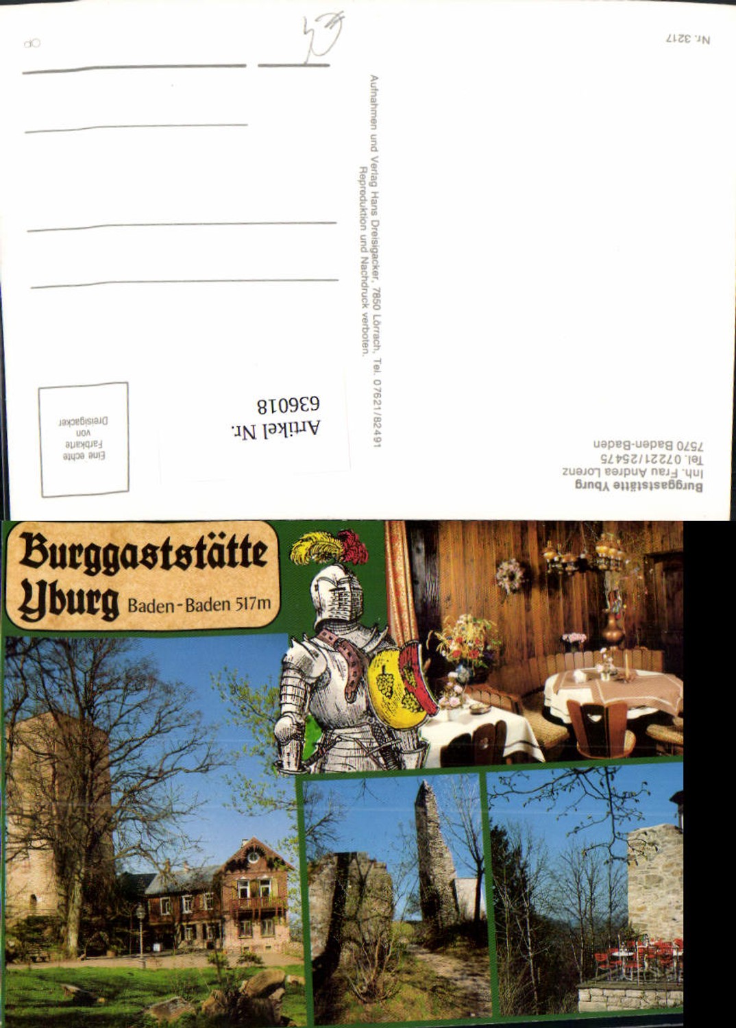 636018,Mehrbild Ak Baden-Baden Burggaststätte Yburg