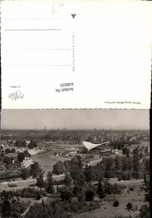636035,Foto Ak Berlin Kongreßhalle u. Spree