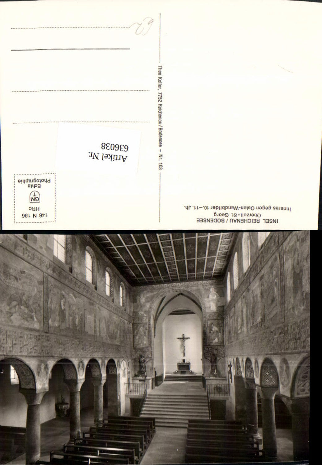 636038,Foto Ak Insel Reichenau Bodensee Oberzell St Georg Kirche Inneres