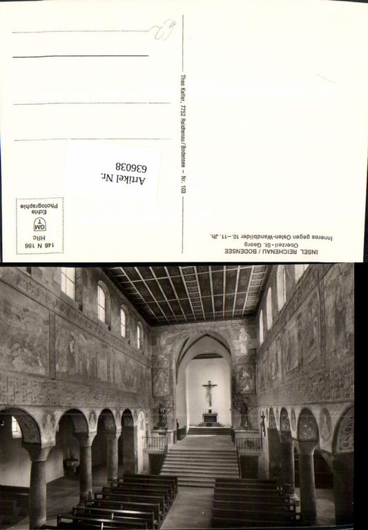 636038, Photo Ak Reichenau Island Lake Constance Oberzell St. George Church Interior