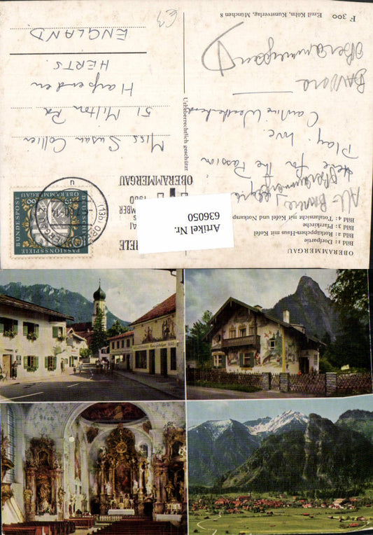 636050,Mehrbild Ak Oberammergau Dorfpartie Rotkäppchen-Haus Pfarrkirche