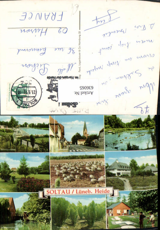 636065,Mehrbild Ak Soltau Lüneburger Heide Schafe Handwerkerheim