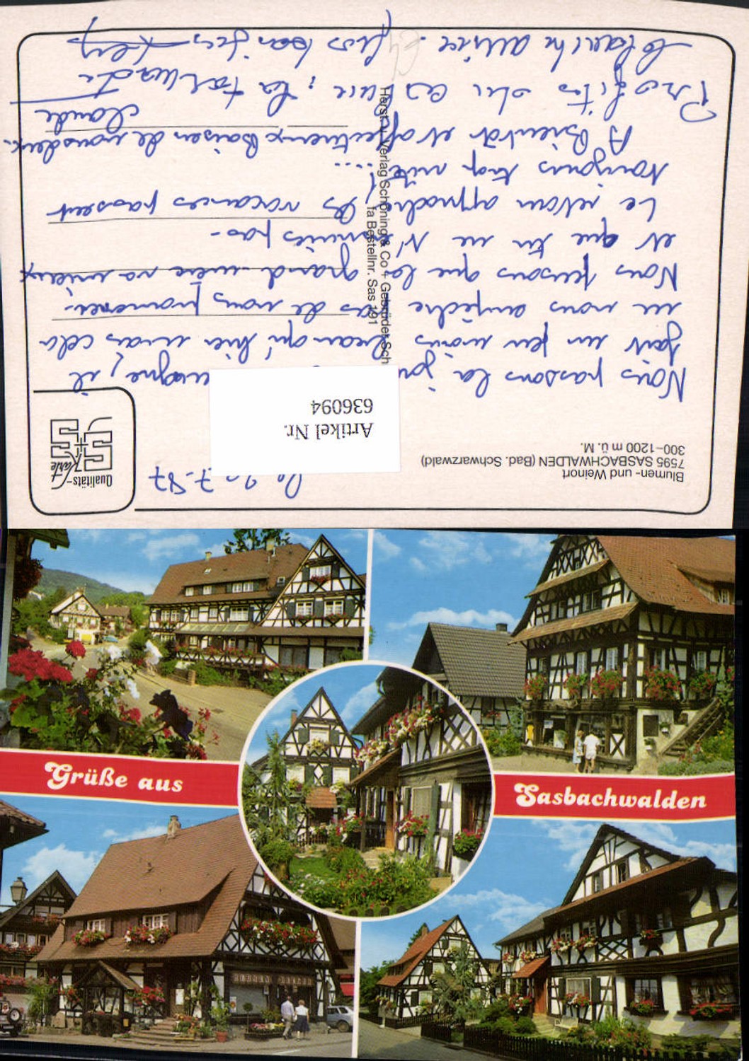 636094,Mehrbild Ak Sasbachwalden Ansichten Fachwerkhäuser