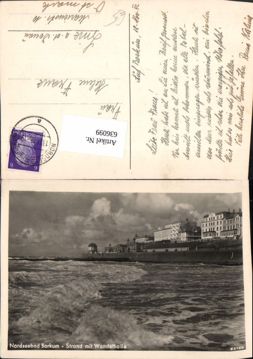 636099,Nordseebad Borkum Strand m. Wandelhalle