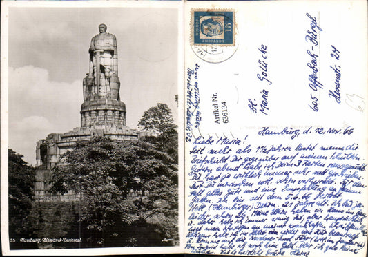 636134,Foto Ak Hamburg Bismarck-Denkmal