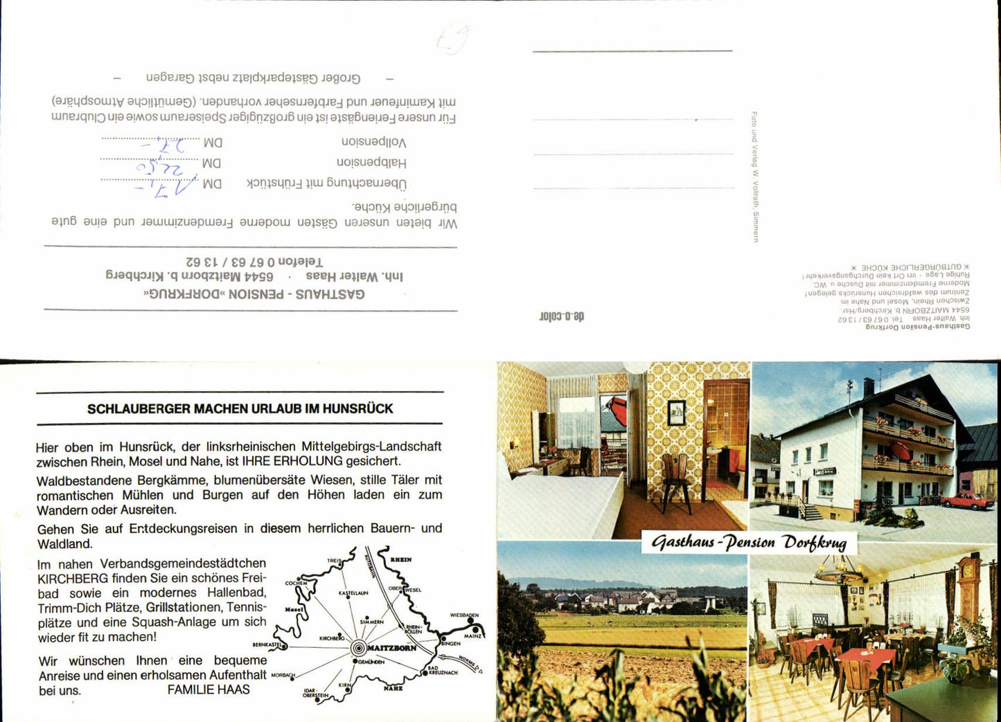 637035,Klapp-AK Maitzborn bei Kirchberg Hunsrück Gasthaus Dorfkrug