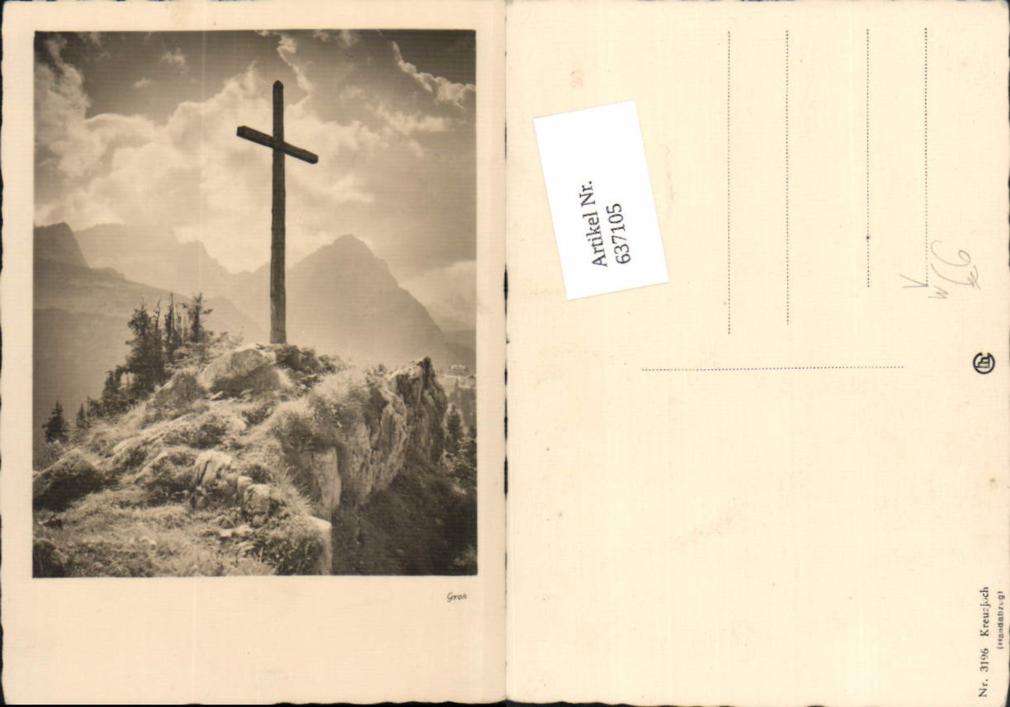 637105,Fotokunst Groh 3196 Kreuzjoch Gipfelkreuz Kreuz Gerlos Kitzbühel handabzug