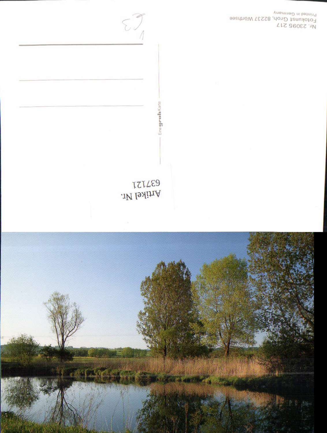 637121,Fotokunst Groh 23095 217 Teich Bäume Sträucher