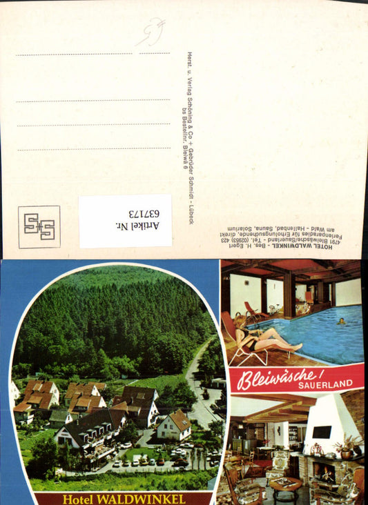 637173,Mehrbild Ak Bleiwäsche Sauerland Hotel Waldwinkel Bad Wünnenberg