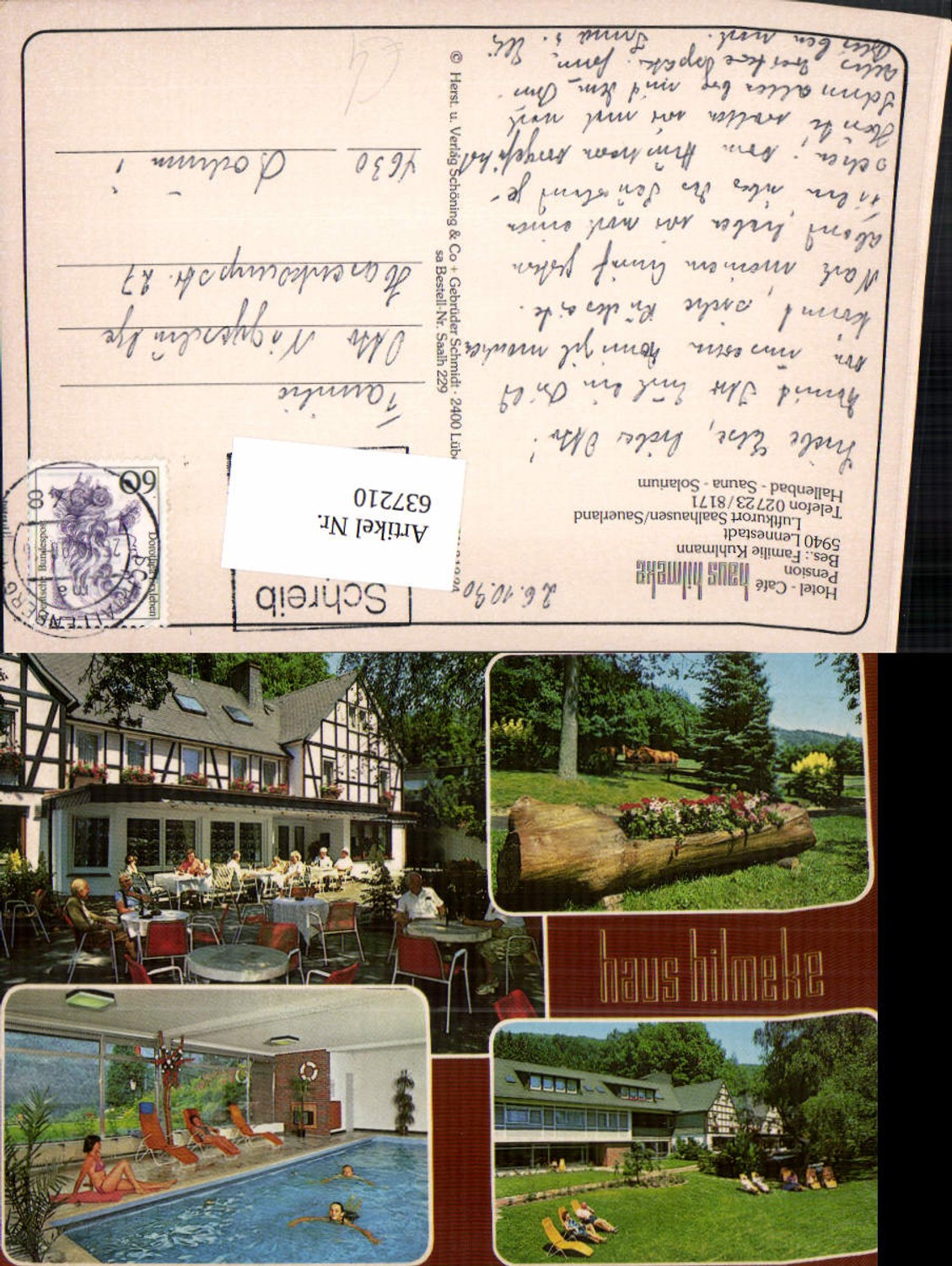 637210,Mehrbild Ak Lennestadt Hotel Cafe Haus Hilmeke