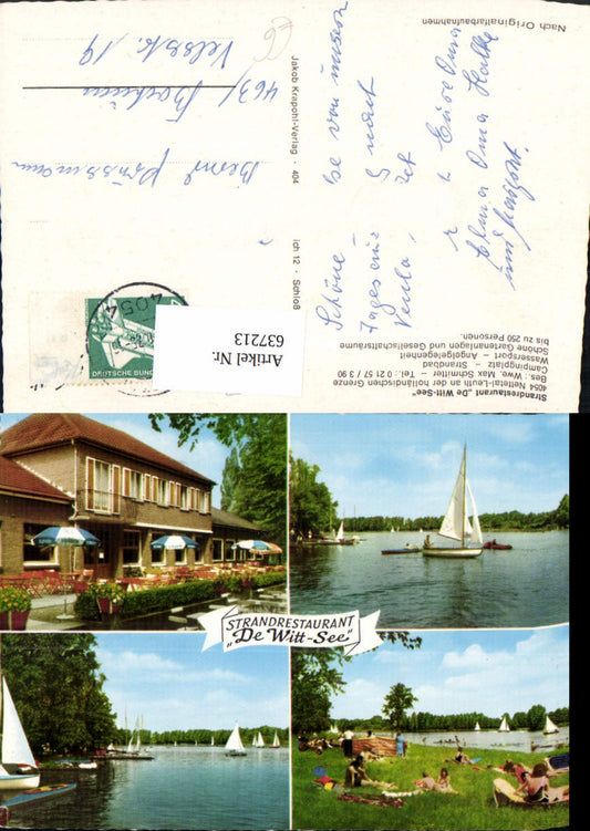 637213,Mehrbild Ak Nettetal Leuth Strandrestaurant De Witt-See Segelboot