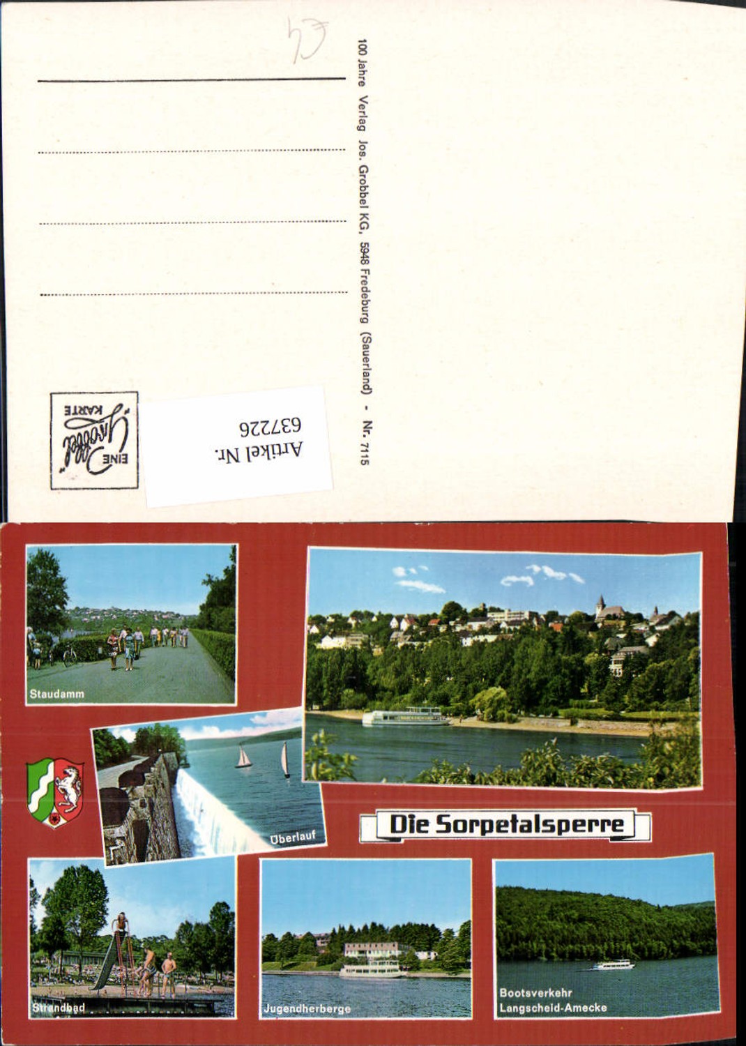 637226,Mehrbild Ak Sundern Sorpetalsperre Staudamm Jugendherberge Strandbad Talsperre