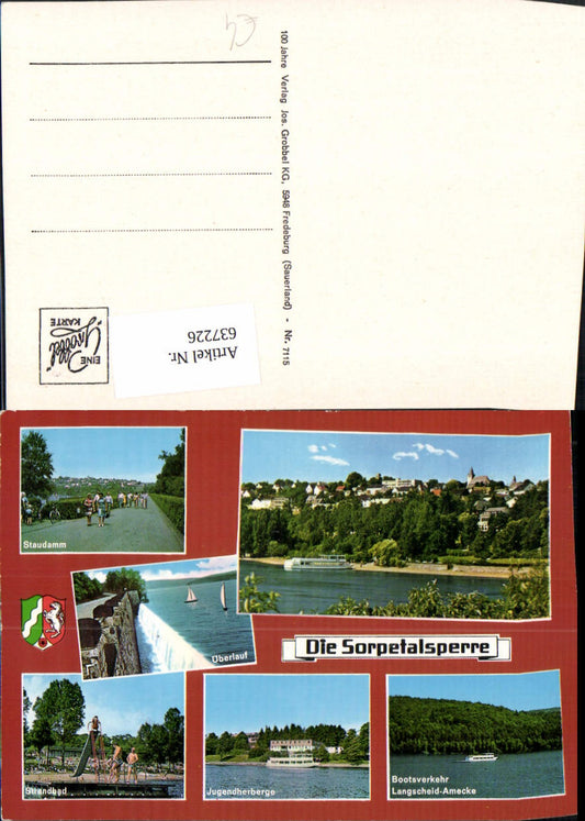 637226,Mehrbild Ak Sundern Sorpetalsperre Staudamm Jugendherberge Strandbad Talsperre