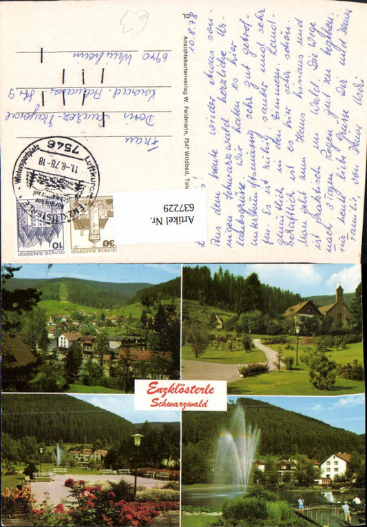 637229, Multi-image Ak Enzklösterle Black Forest Views Fountain