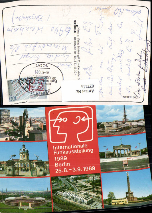 637245,Berlin Internationale Funkausstellung 1989 Siegessäule Bus Stempel Funkausstellung