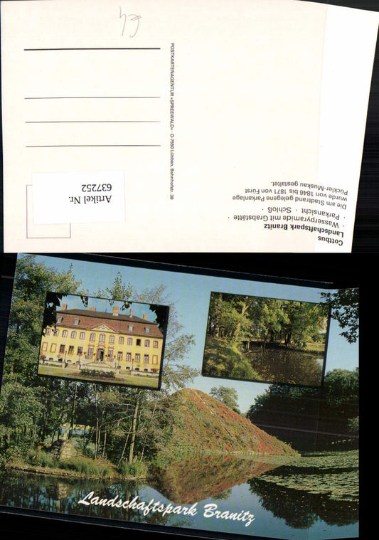 637252,Mehrbild Ak Cottbus Landschaftspark Branitz Wasserpyramide Schloss