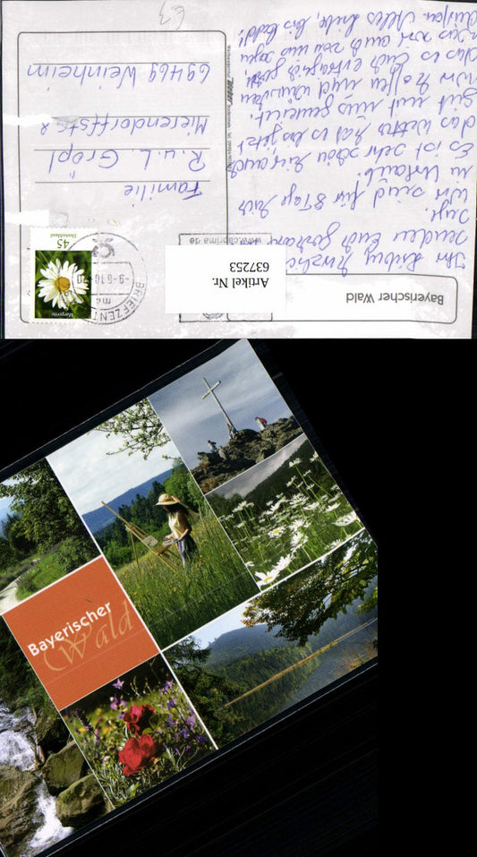 637253,Mehrbild Ak Bayrischer Wald Gipfelkreuz Malerin Künstler Blumen Dingolfing