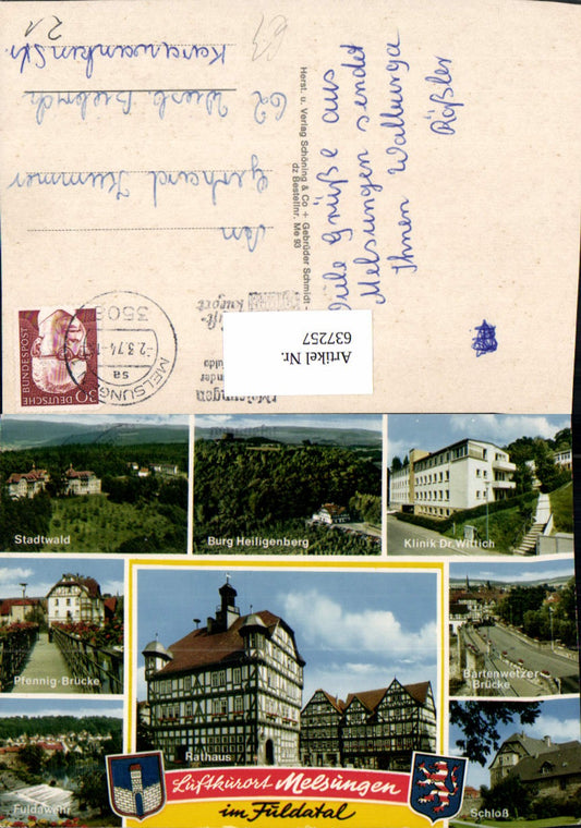637257,Mehrbild Ak Melsungen i. Fuldatal Stadtwald Burg Heiligenberg Schloss