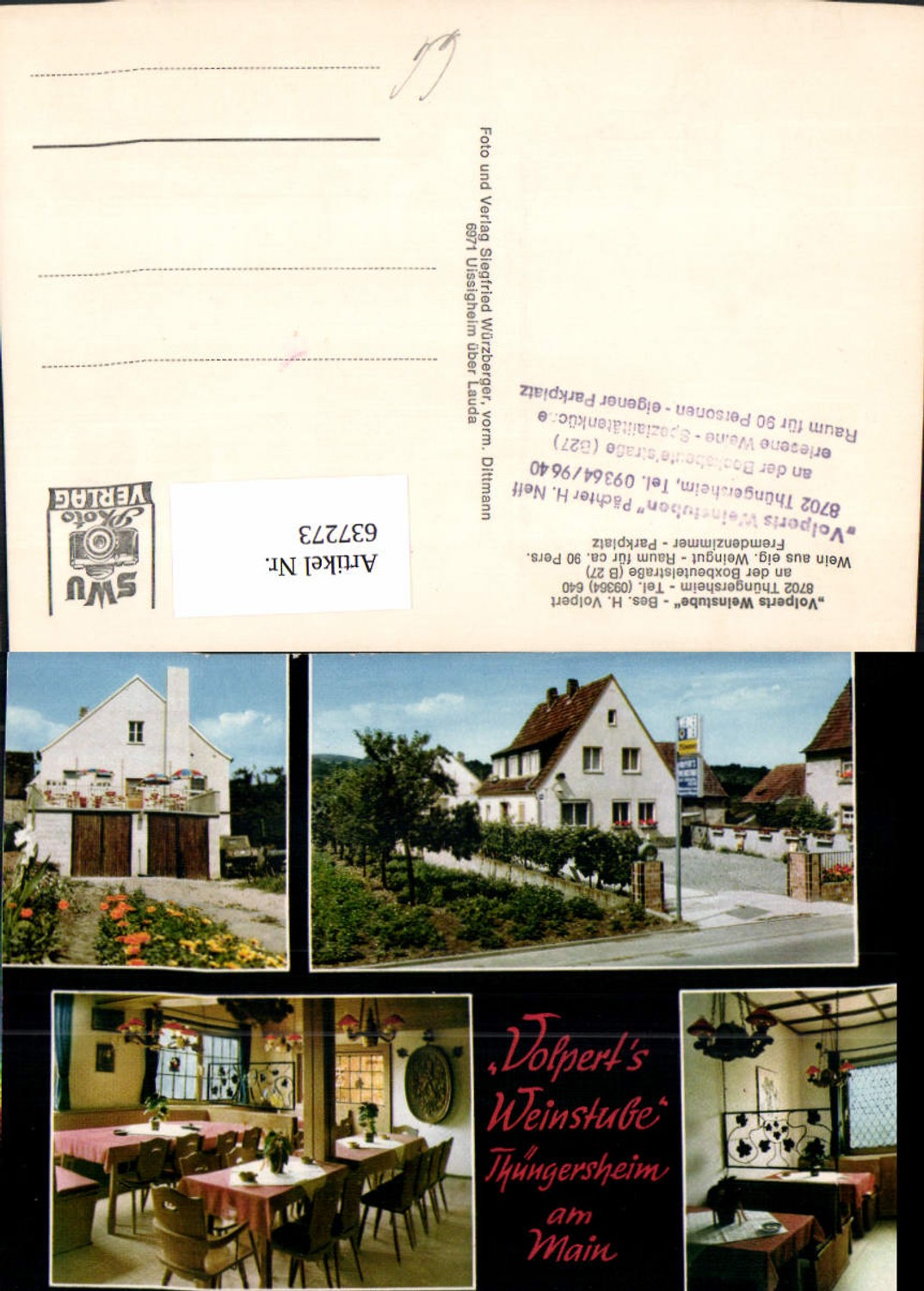 637273,Mehrbild Ak Thüngersheim Volperts Weinstube Wein