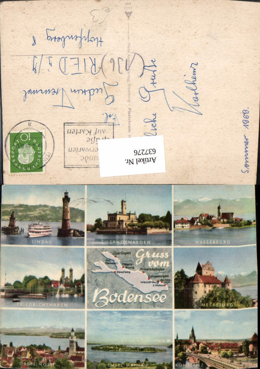 637276,Mehrbild Ak Bodensee Lindau Friedrichshafen Überlingen Wasserburg Meersburg