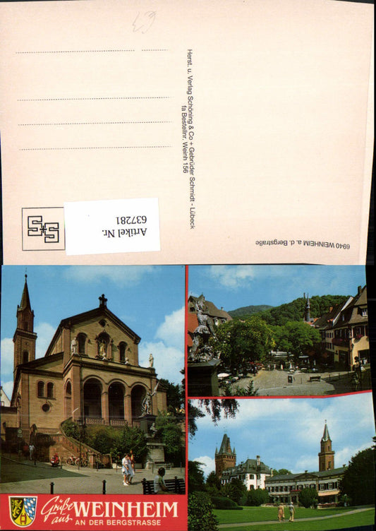 637281, Multi-image postcard Weinheim on Bergstrasse