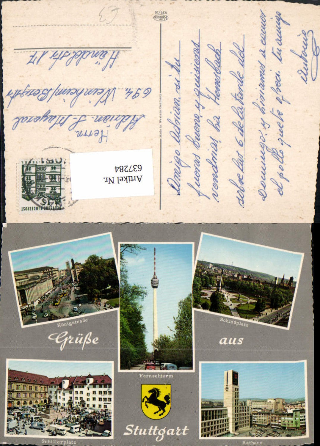 637284,Mehrbild Ak Stuttgart Königstraße Schlossplatz Rathaus