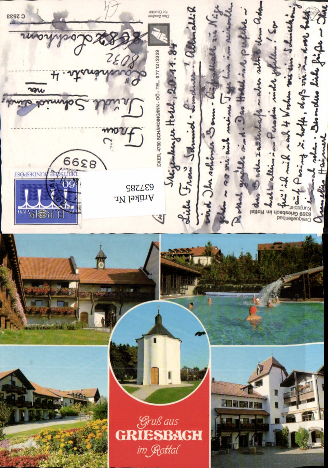 637285,Mehrbild Ak Bad Griesbach im Rottal Kurgebiet Kirche Schwimmbad