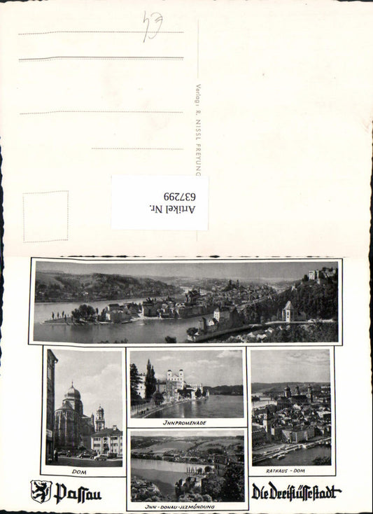 637299,Mehrbild Ak Passau Innpromenade Rathaus Dom Inn-Donau-Ilzmündung