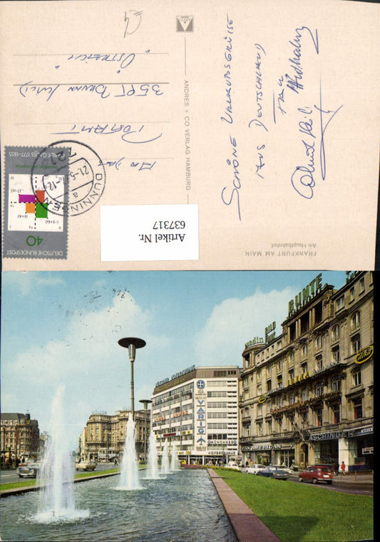 637317,Frankfurt a. Main Am Hauptbahnhof Bahnhof Springbrunnen Hofbräuhaus