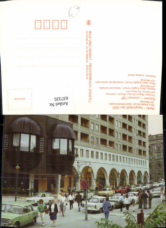 637335,Berlin DDR Marx-Engels-Forum Gaststätte Am Marstall Trabant Trabi