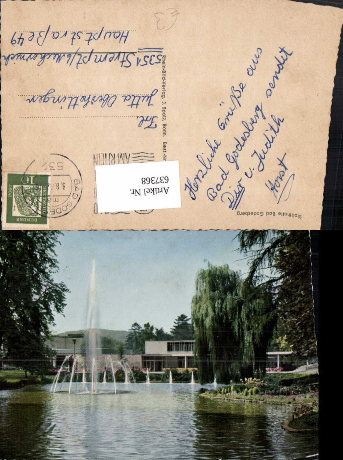 637368,Bad Godesberg Bonn Stadthalle Fontäne Springbrunnen