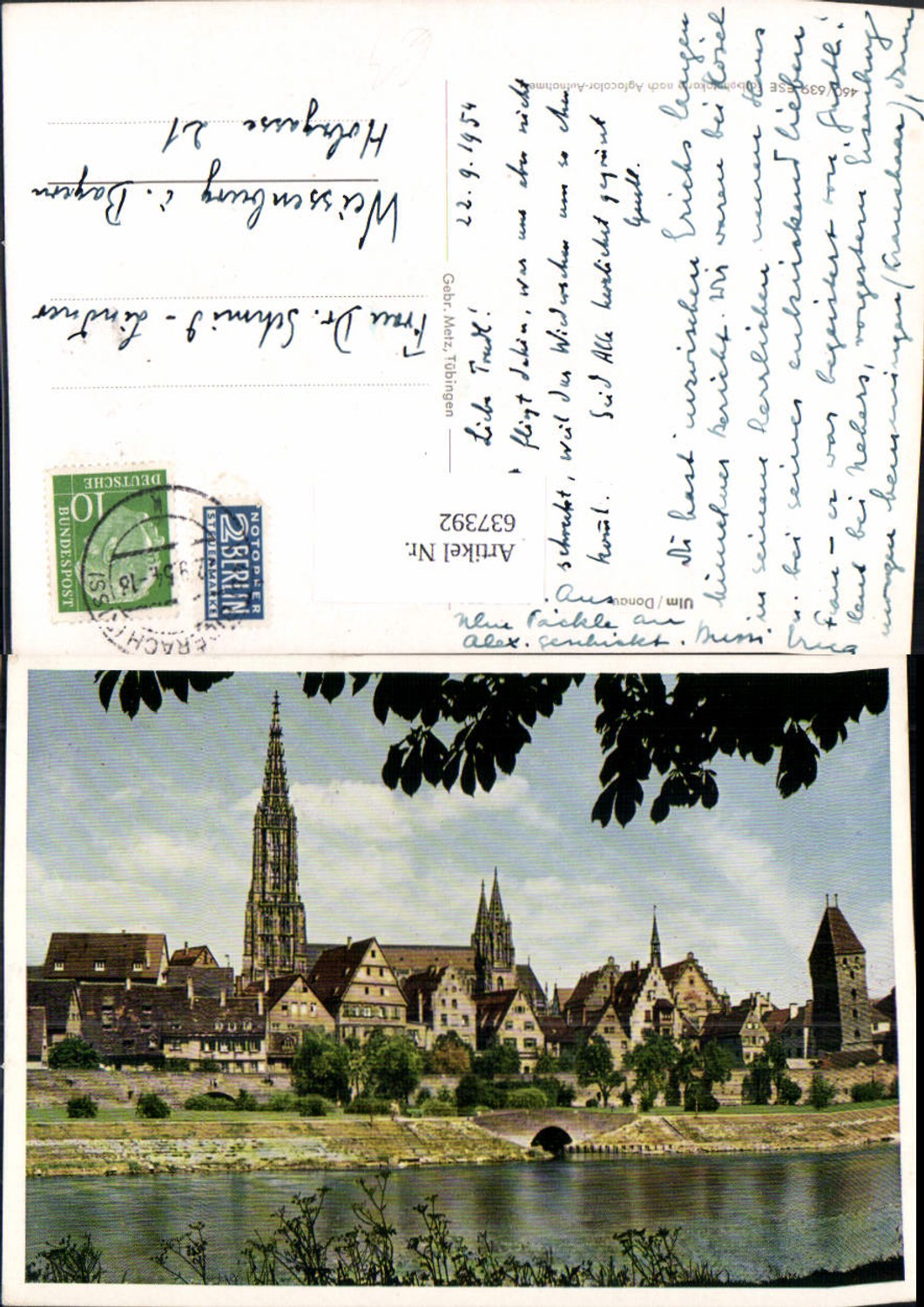 637392,Ulm Donau Ansicht m. Dom