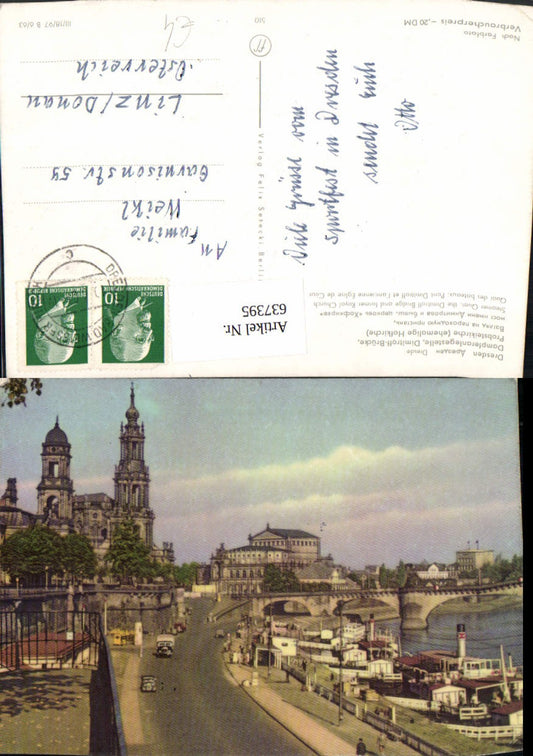 637395,Dresden Dampferanlegestelle Dimitroff-Brücke Probsteikirche