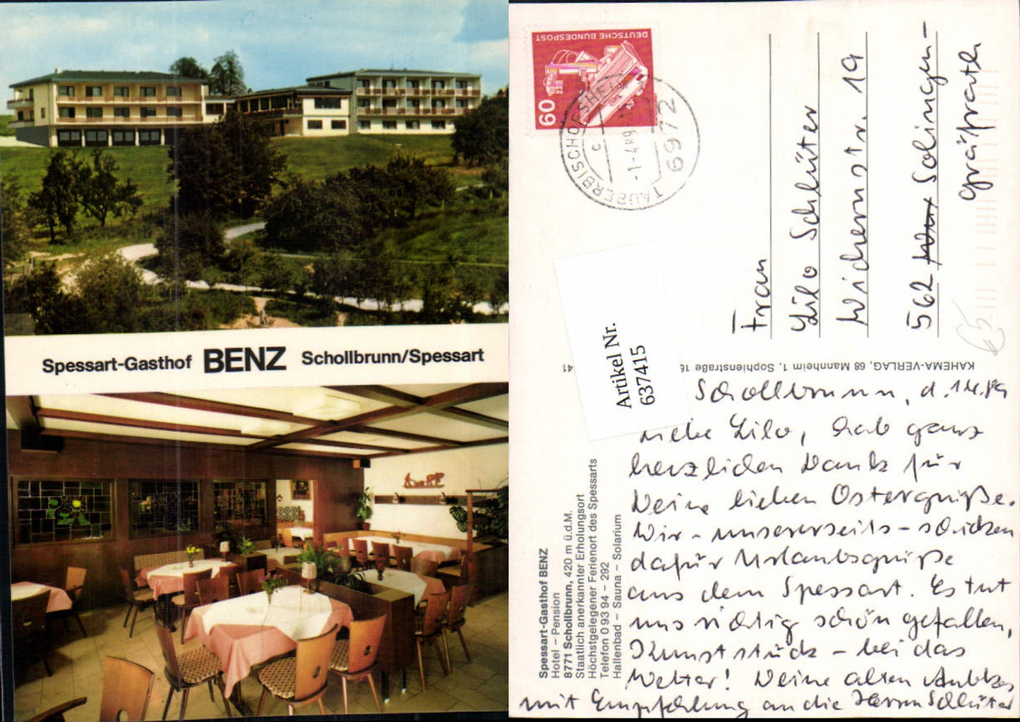 637415,Schollbrunn im Spessart Gasthaus Benz Kreuzwertheim