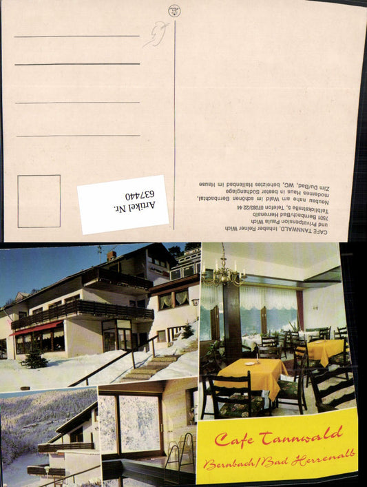 637440,Multi-image Ak Bernbach Bad Herrenalb Cafe Tannwald
