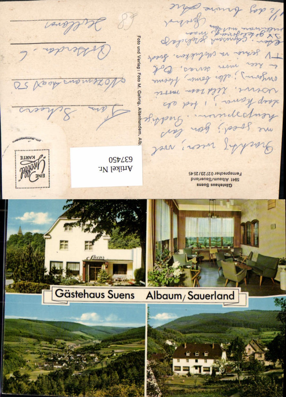 637450,Mehrbild Ak Albaum Kirchhundem Sauerland Gästehaus Suens