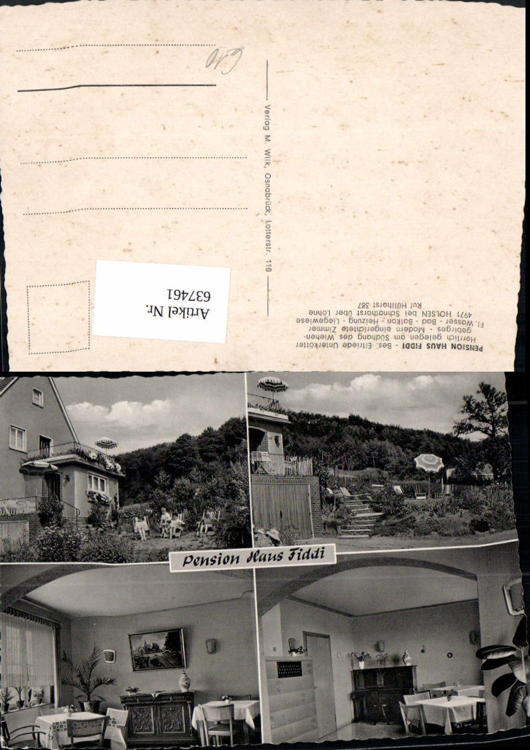 637461,Mehrbild Ak Holsen Hüllhorst Pension Haus Fiddi