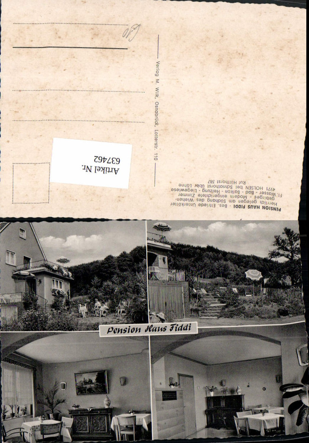 637462,Mehrbild Ak Holsen Hüllhorst Pension Haus Fiddi