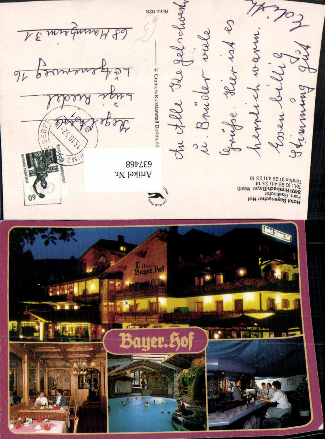 637468,Mehrbild Ak Rimbach Bayer. Wald Hotel Bayerischer Hof