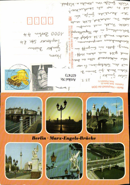 637473,Mehrbild Ak Berlin DDR Marx-Engels-Brücke Brücke