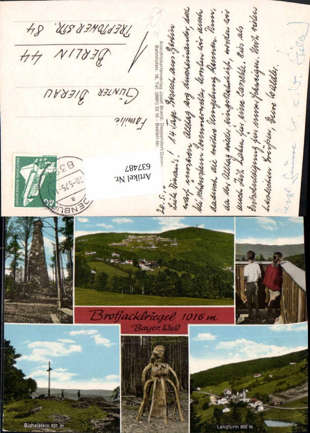 637487,Mehrbild Ak Brotjacklriegel Bayer. Wald Bichelstein Langfurth Schöfweg
