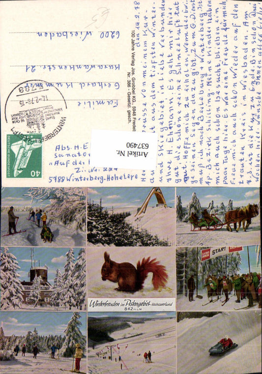 637490,Mehrbild Ak Wintersport Astengebiet Hochsauerland Winterberg Herrloh