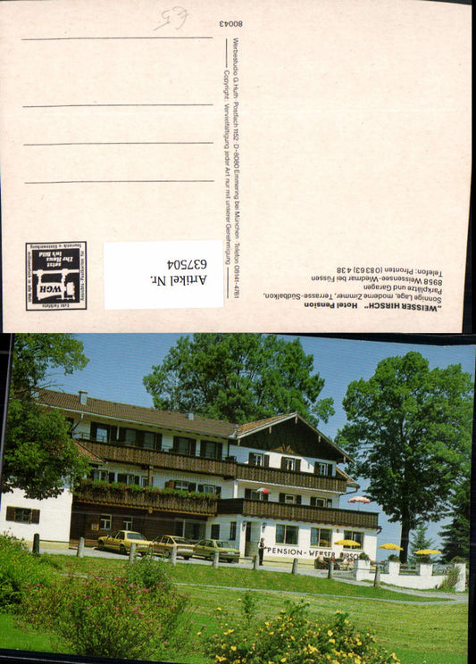 637504,Weißensee Wiedmar b. Füssen Hotel Pension Weisser Hirsch