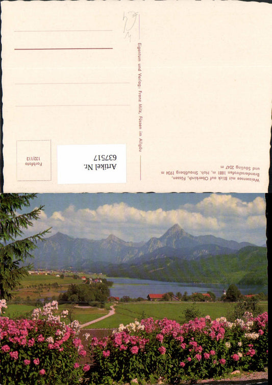 637517,Weißensee auf Oberkirch Füssen Branderschrofen u. Säuling