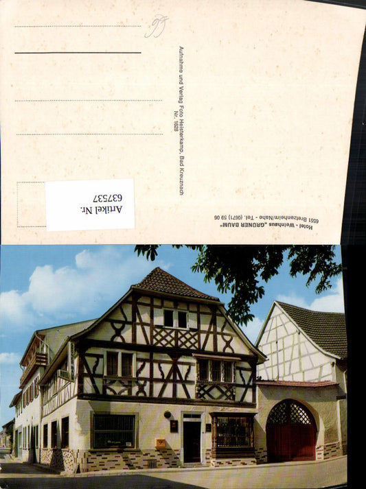 637537,Bretzenheim Nahe Hotel Weinhaus Grüner Baum